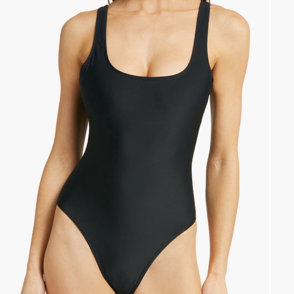 NWT Black Good American Modern Tank One Piece Swimsuit | Small